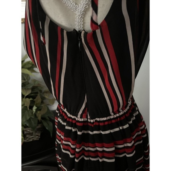 Miss Sixty One Shoulder Elastic Waist Striped Print A-Line Skirt DRESS Size 2 - Picture 3 of 7